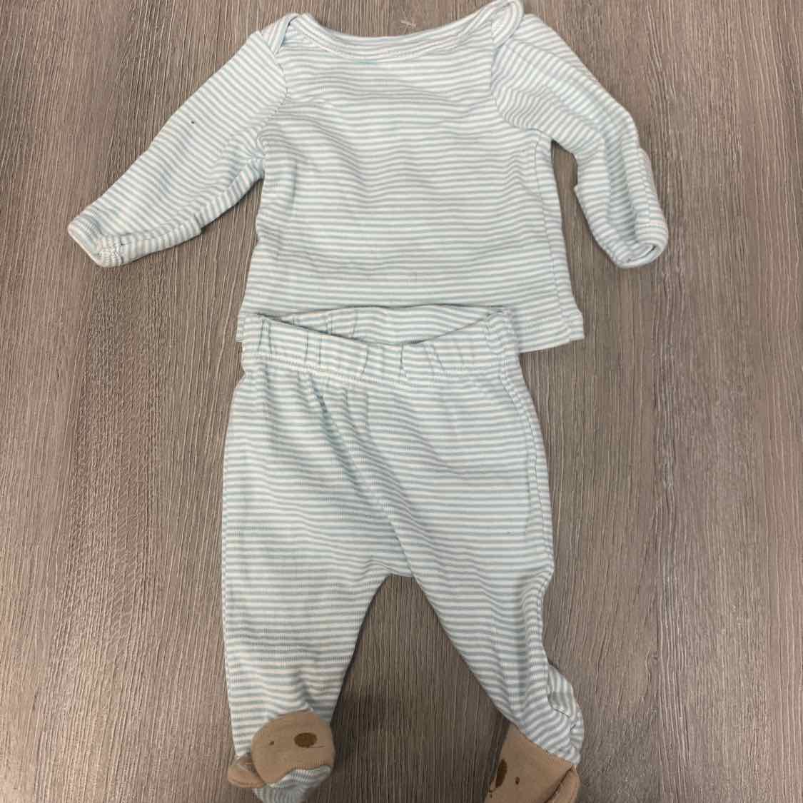 Size Preemie Blue Striped Just One You Shirt/Pants