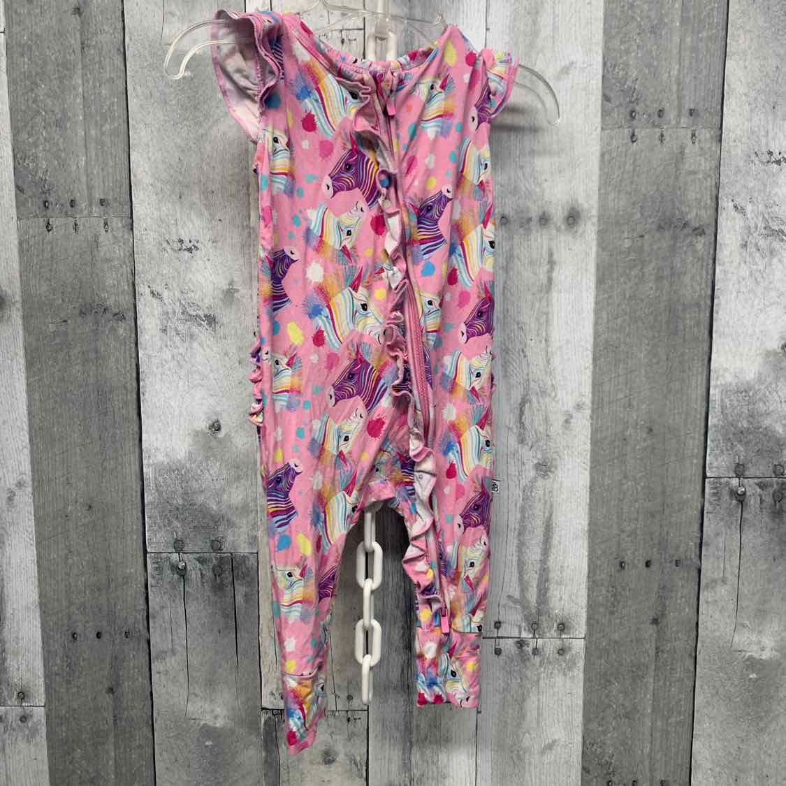 Size 6-9 Months Pink Print Bamboo Footy PJs