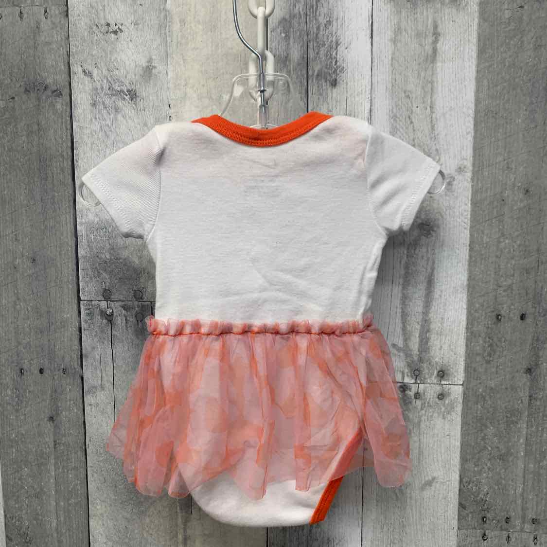Size 0-6 Months White/Orange Sport Brand Romper