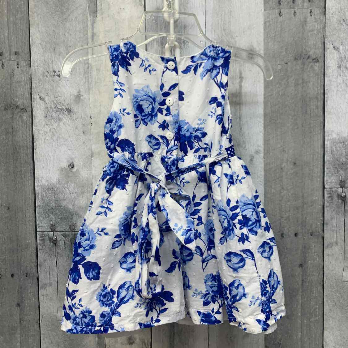 Size 12 Months White/Blue Nannette Dress