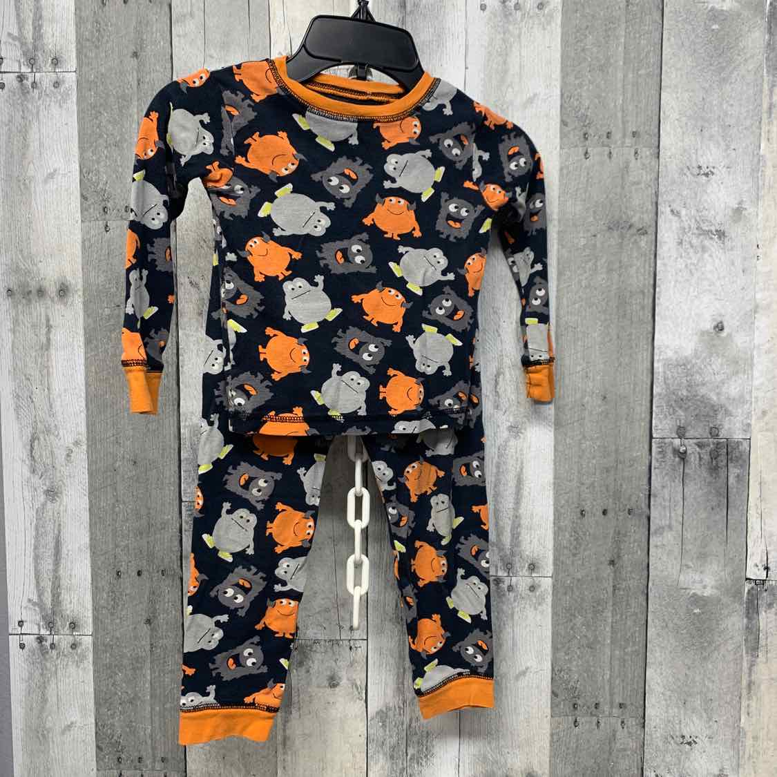 Size 4T Black/Orange Just One You 2pc PJs