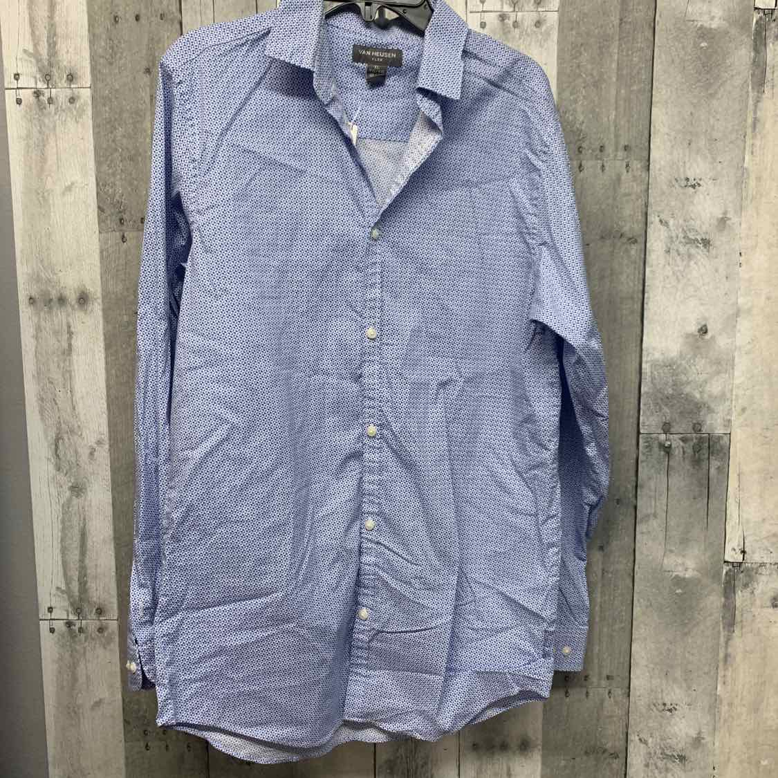 Size 18/20 Blue/White VanHeusen LS Button Up
