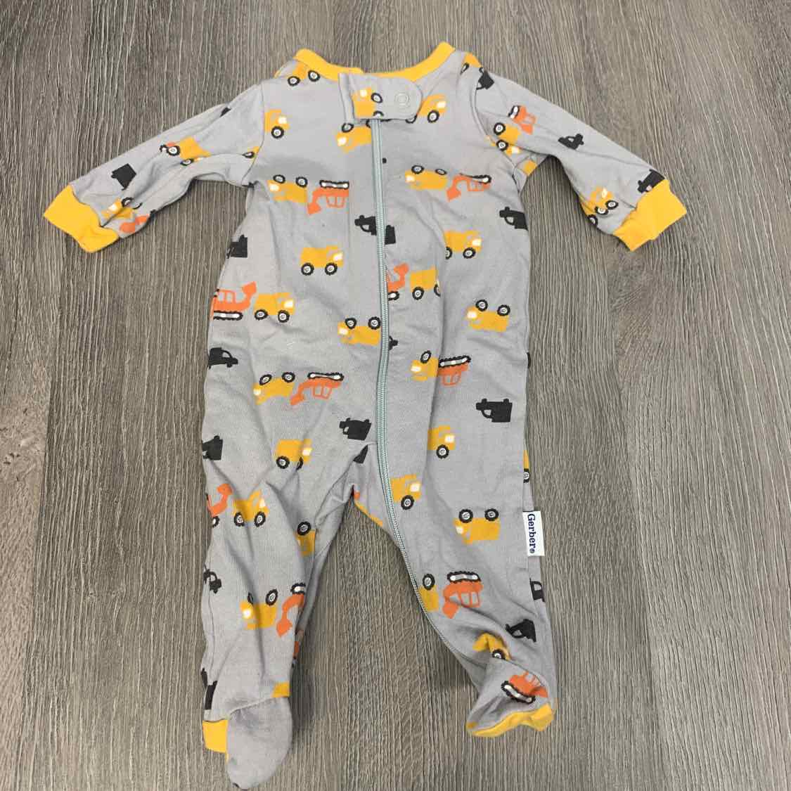 Size Preemie Gray/Yellow Gerber Footy PJs