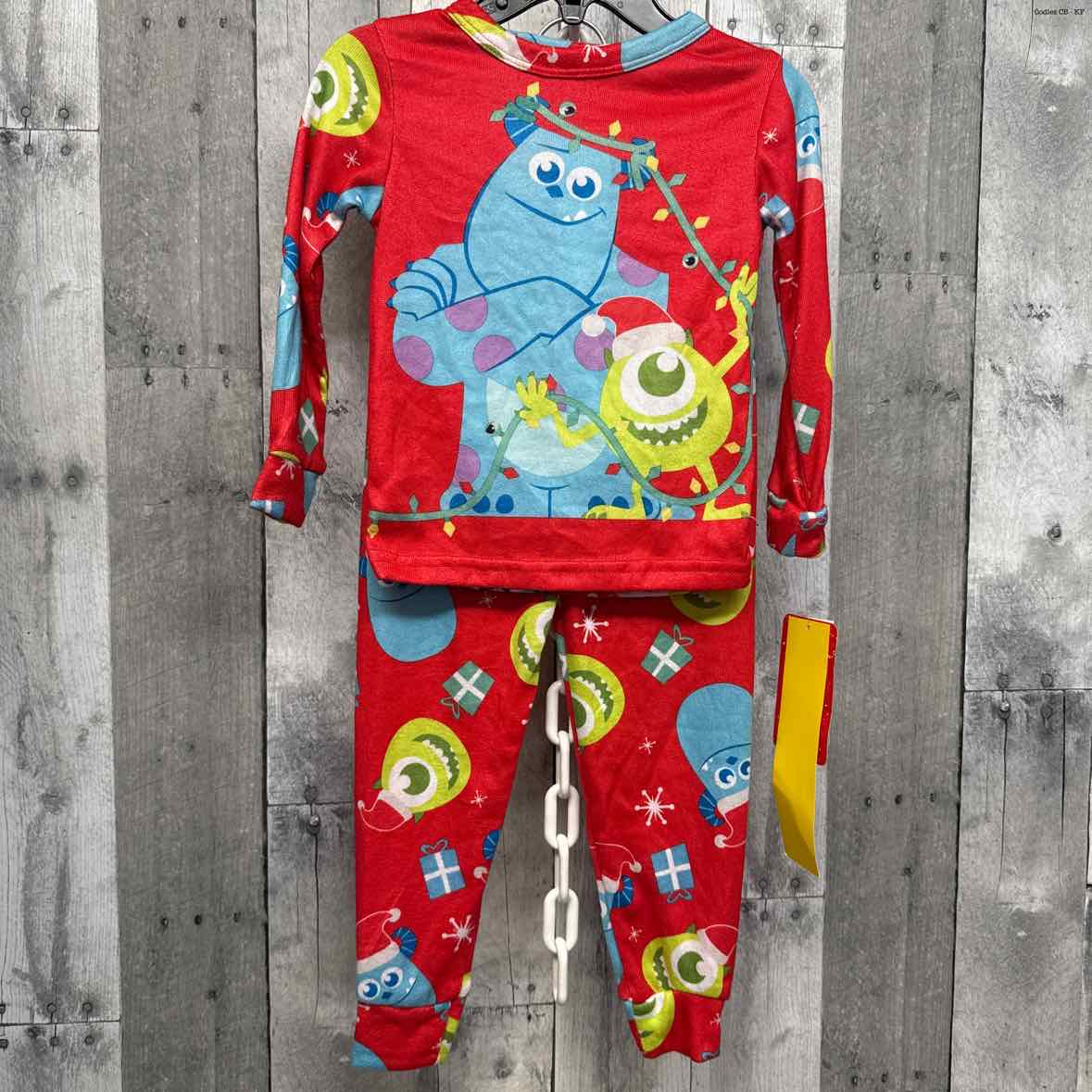 Size 3T Red/Green Disney 2pc PJs