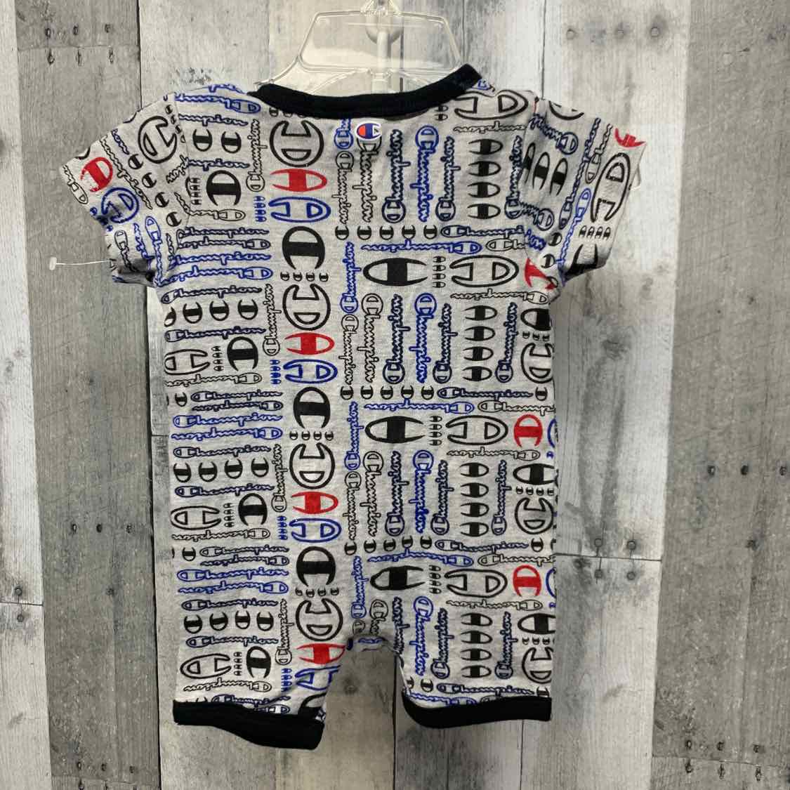 Size 9 Months Gray Print Champion Romper - OodlesCB