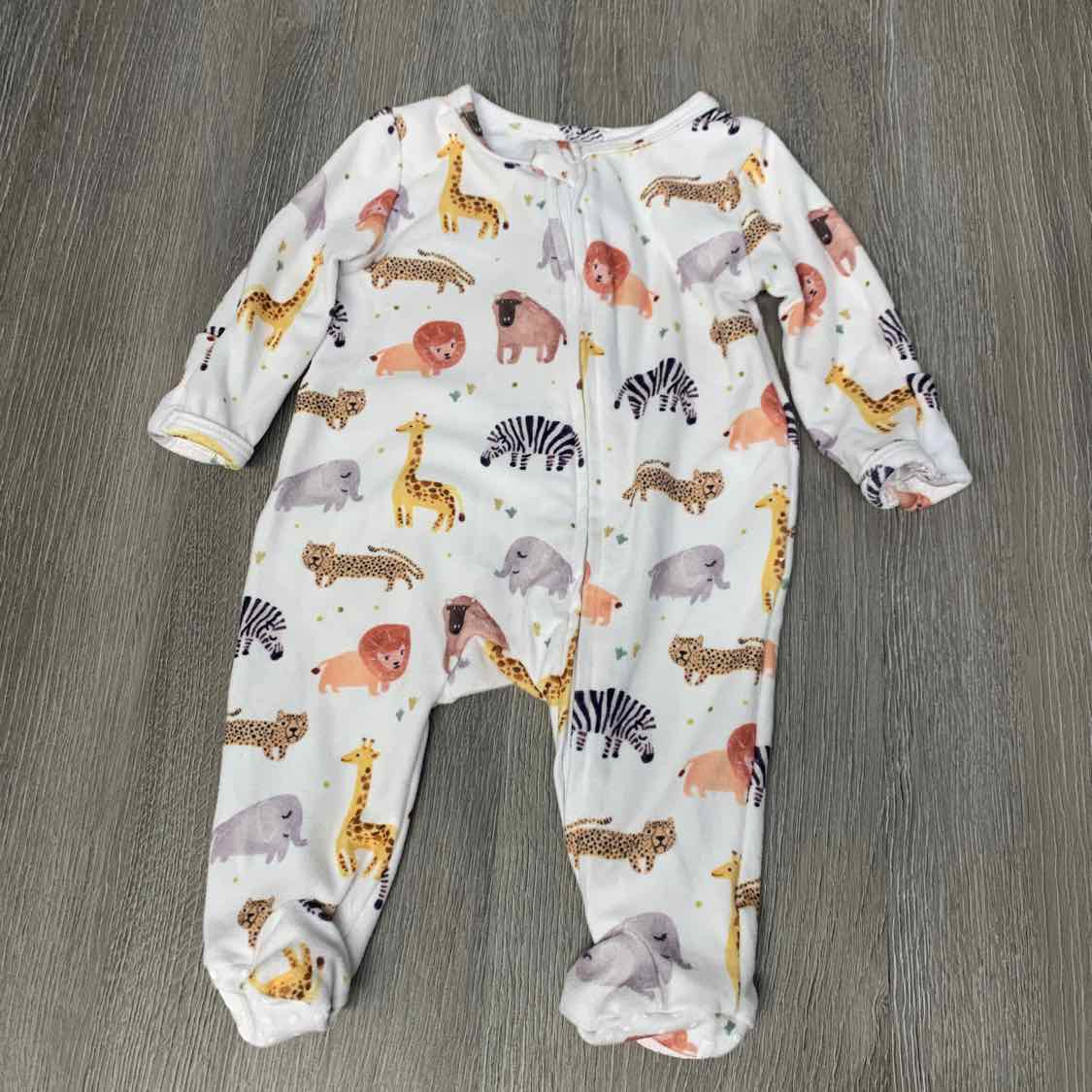 Size Newborn White Print Name Brand Footy PJs