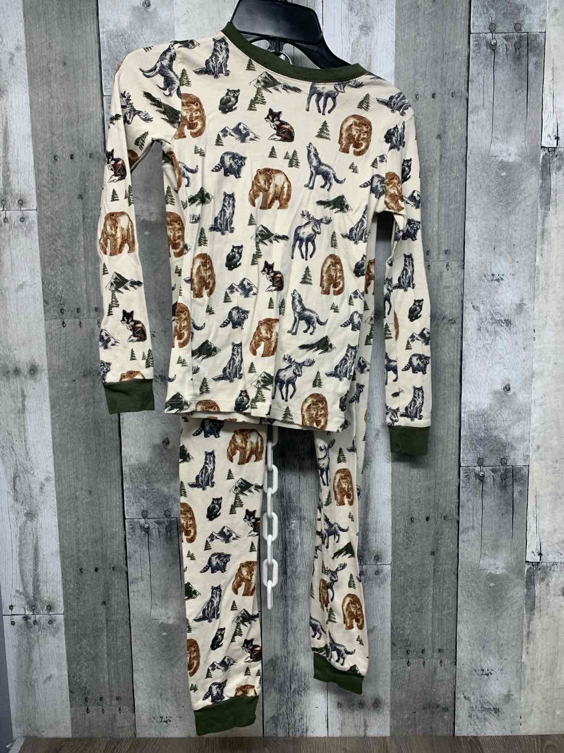 Size 8 Ivory/Green Members Mark 2pc PJs
