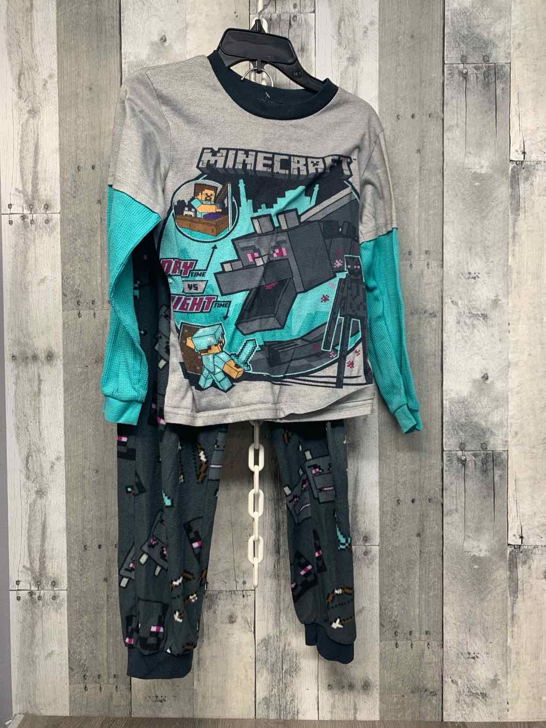 Size Medium Gray/Blue Minecraft 2pc PJs