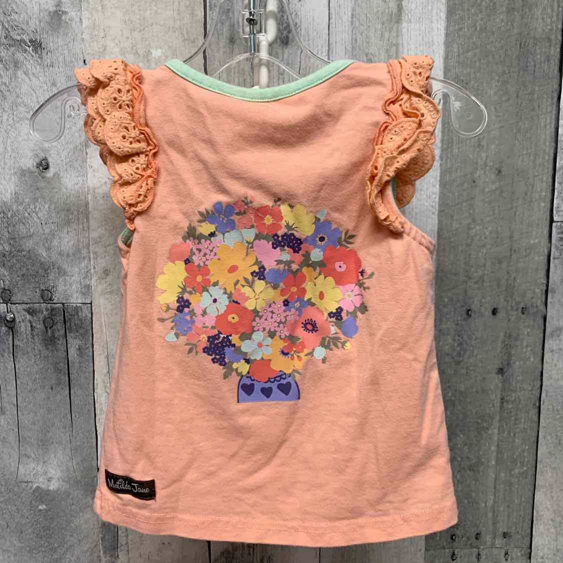 Size 2 Pink Floral Print Matilda Jane Short Sleeve Shirt - OodlesCB