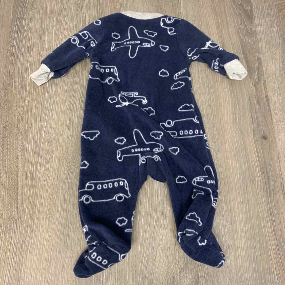 Size Preemie Navy Print Carter's Footy PJs
