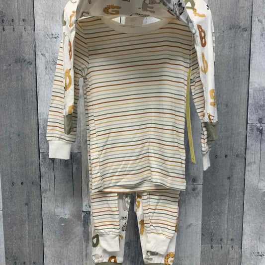 Size 12 Months White/Green Bamboo 2pc PJs