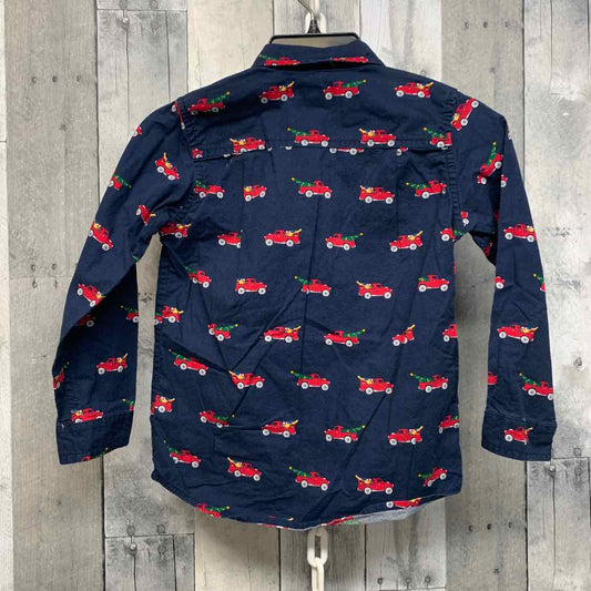 Size 5T Navy Print Children's Place LS Button Up