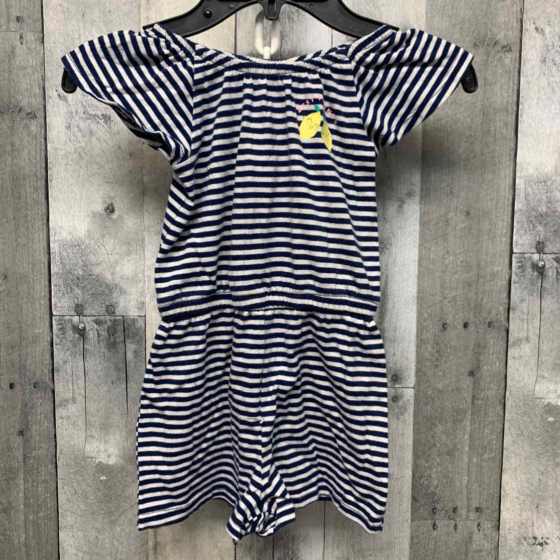Size 4T Navy/Yellow Jumping Beans Romper