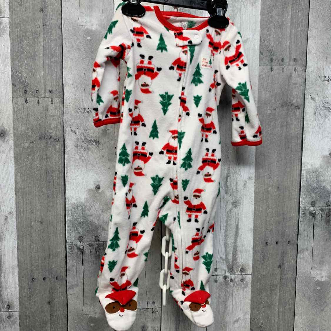 Size 6 Months White Print Just One You Footy PJs
