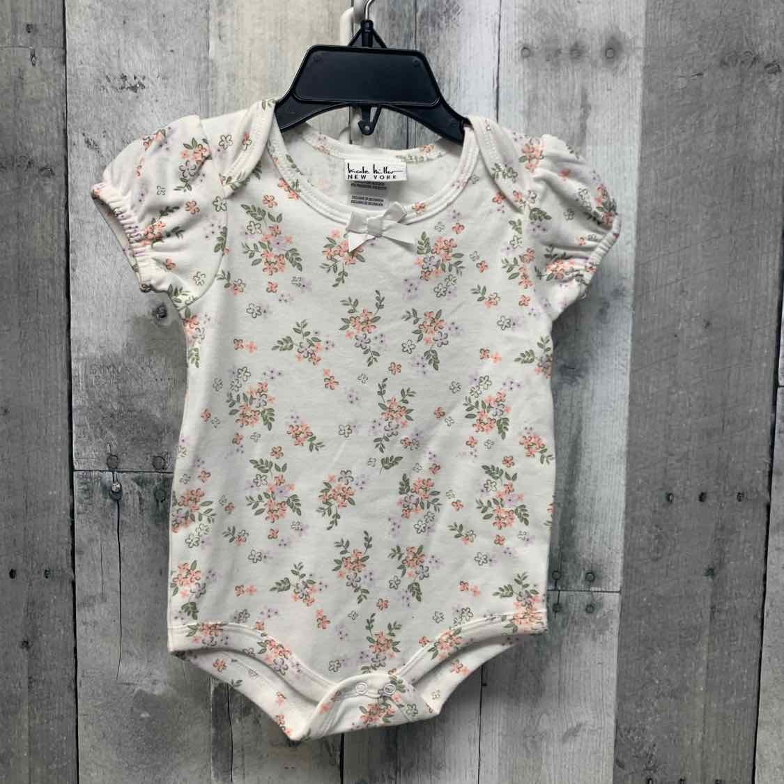 Size 12 Months White/Purple Nicole Miller Bodysuit