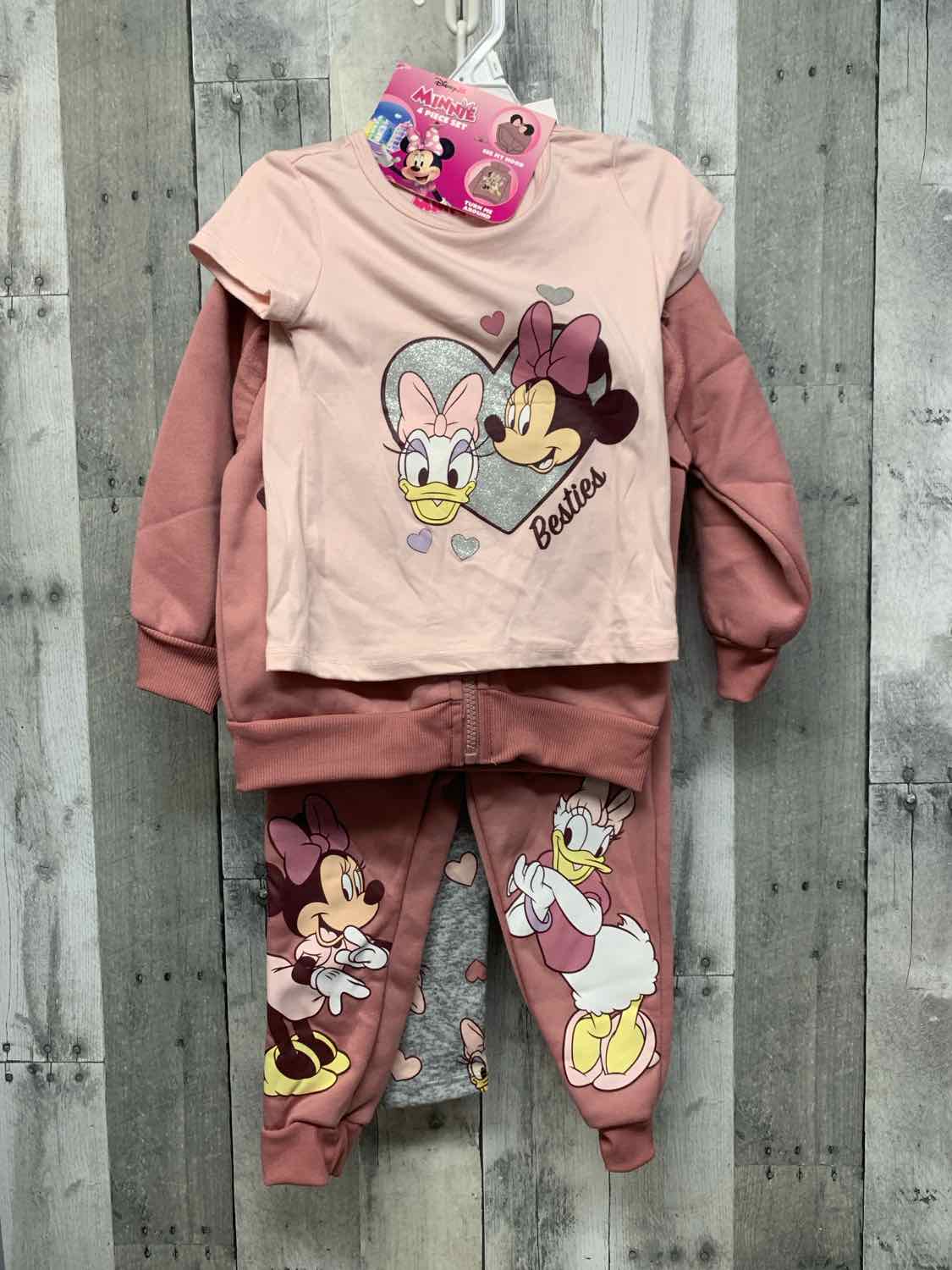 Size 2T Pink/Gray Disney Jacket/Pants