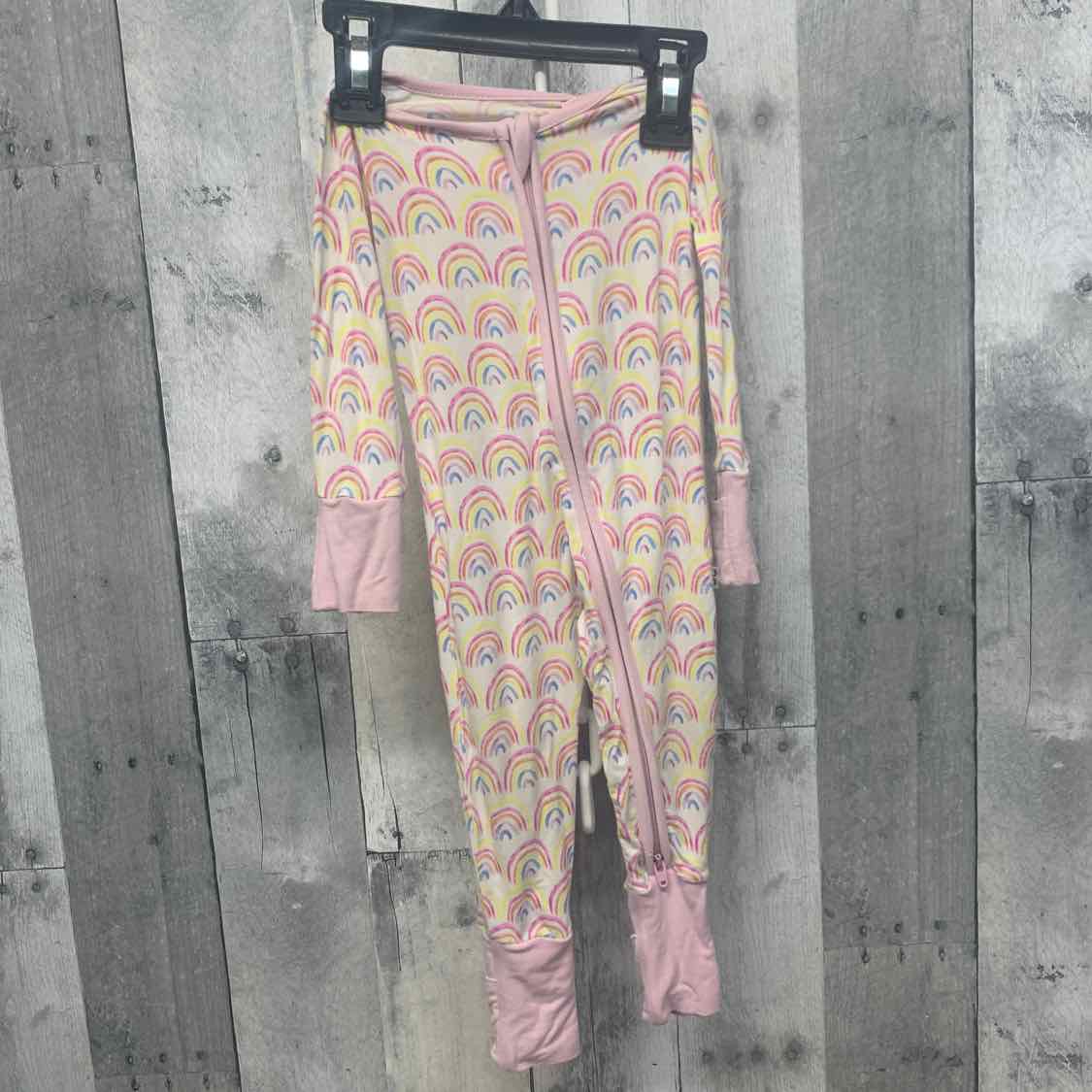 Size 0-3 Months Pink Graphic Little Sleepies Footy PJs