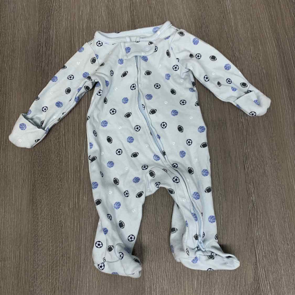 Size Preemie Blue Print Simple Joys Footy PJs