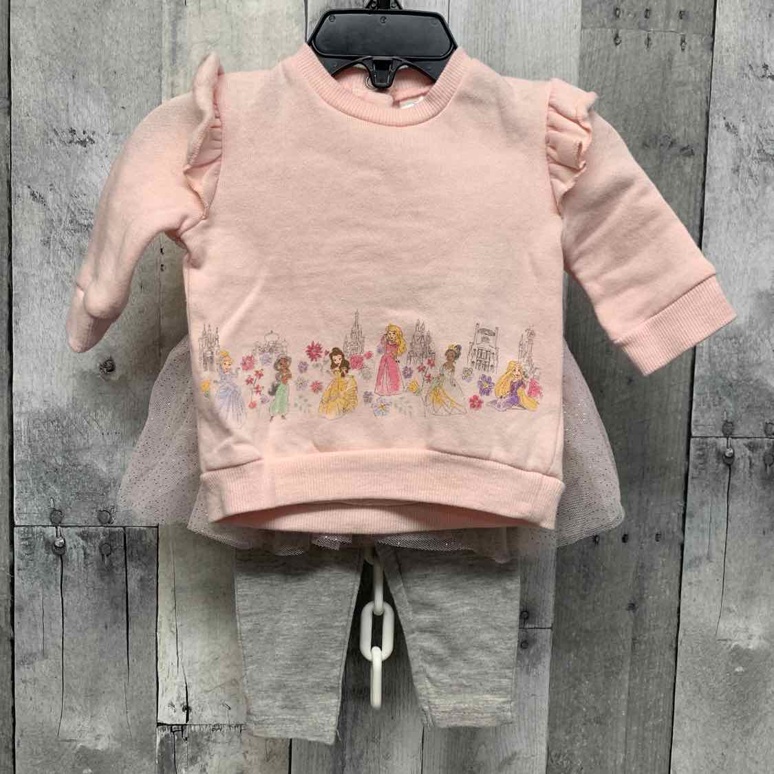 Size 0-3 Months Pink/Gray Disney Shirt/Pants
