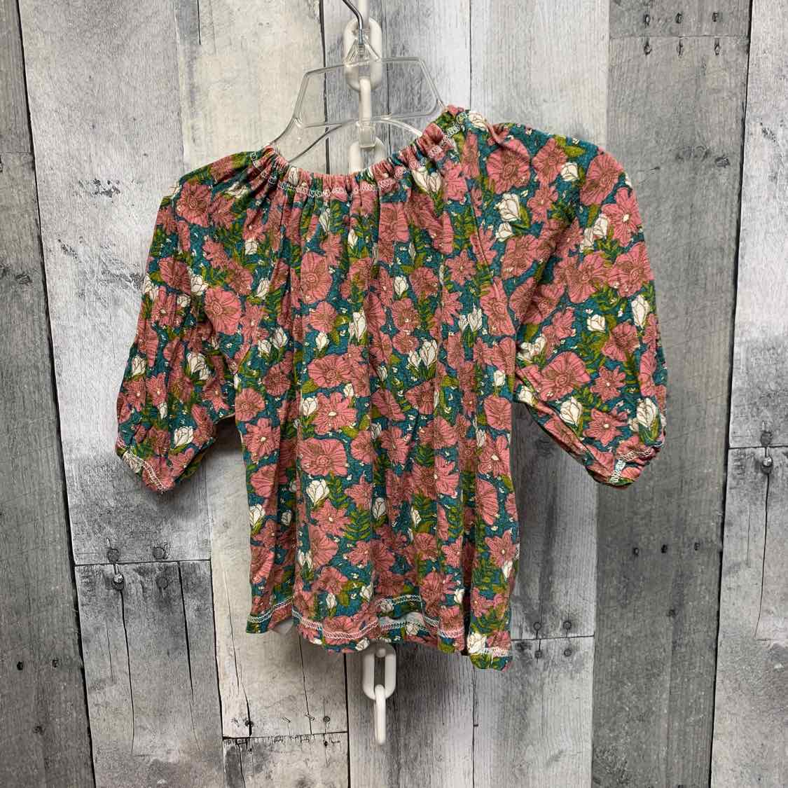 Size 12-18 Months Pink/Teal Bamboo Long Sleeve Shirt