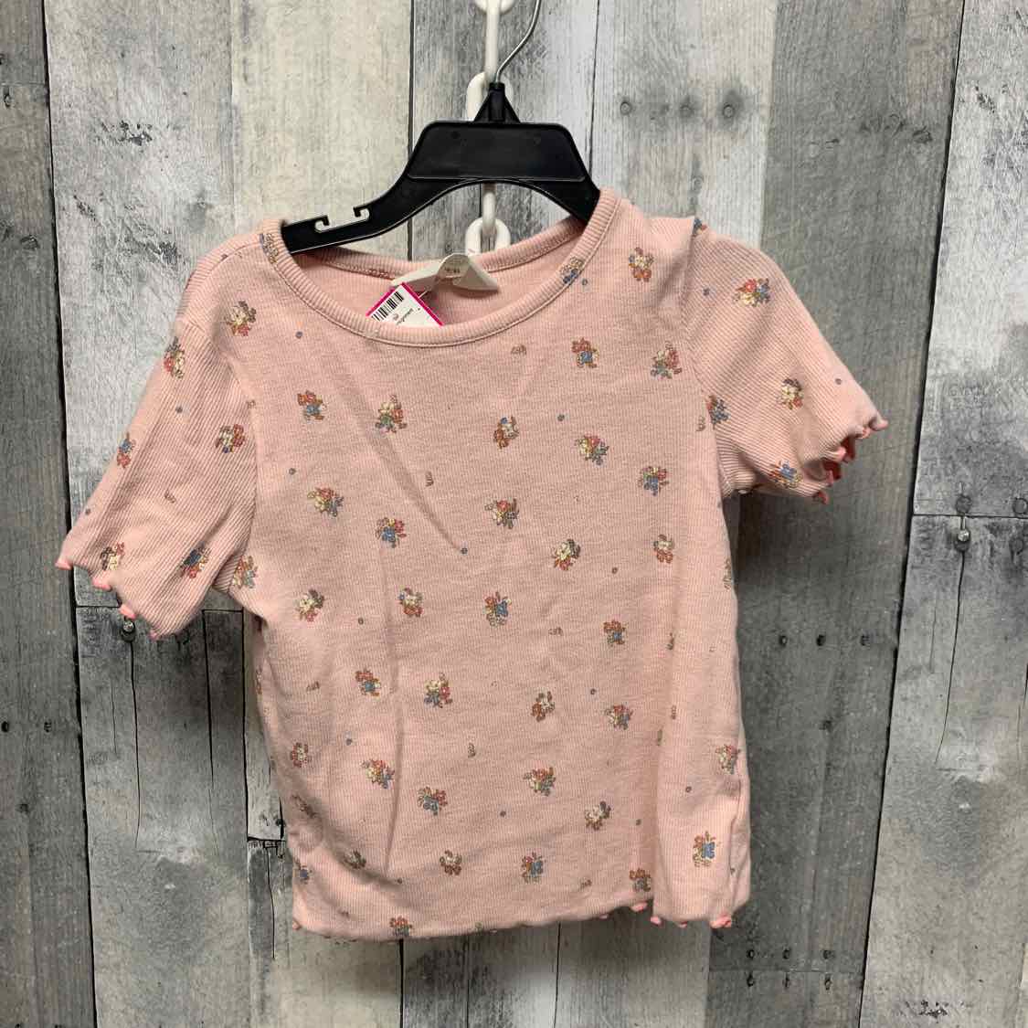 Size 6/7 Pink Floral Print H&M T Shirt
