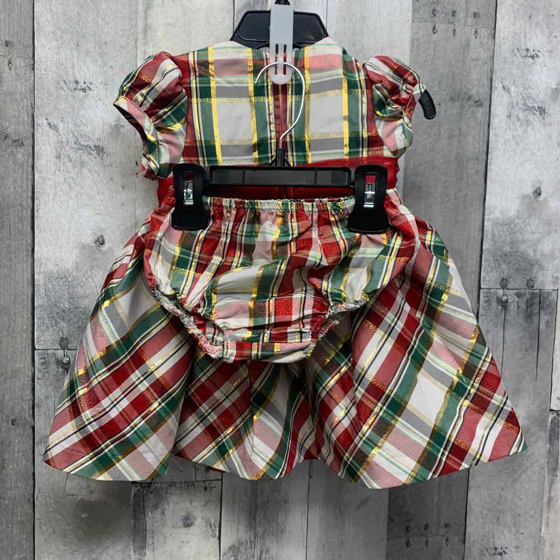 Size 12 Months Red/Gold Bonnie Jean/Baby 2pc Dress