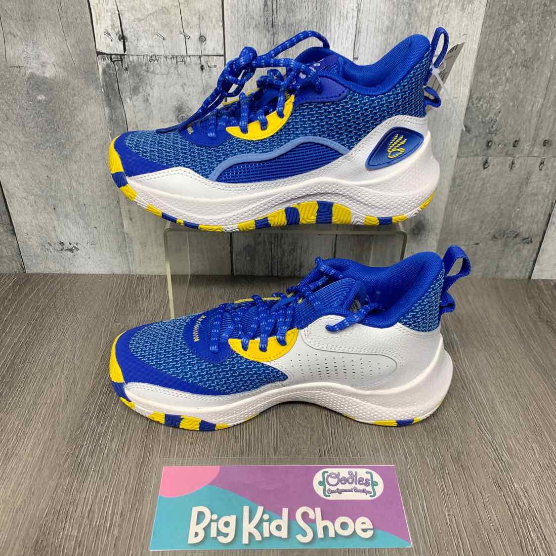 Size 4.5 Blue/Yellow Sport Brand Sneakers