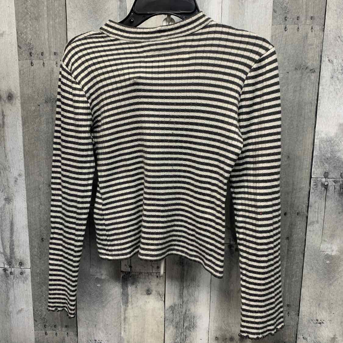 Size 9/10 Gray Striped Abercrombie Long Sleeve Shirt