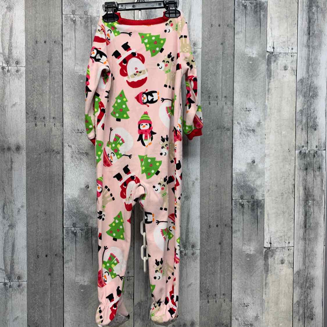 Size 3T Pink Print Carter's Footy PJs