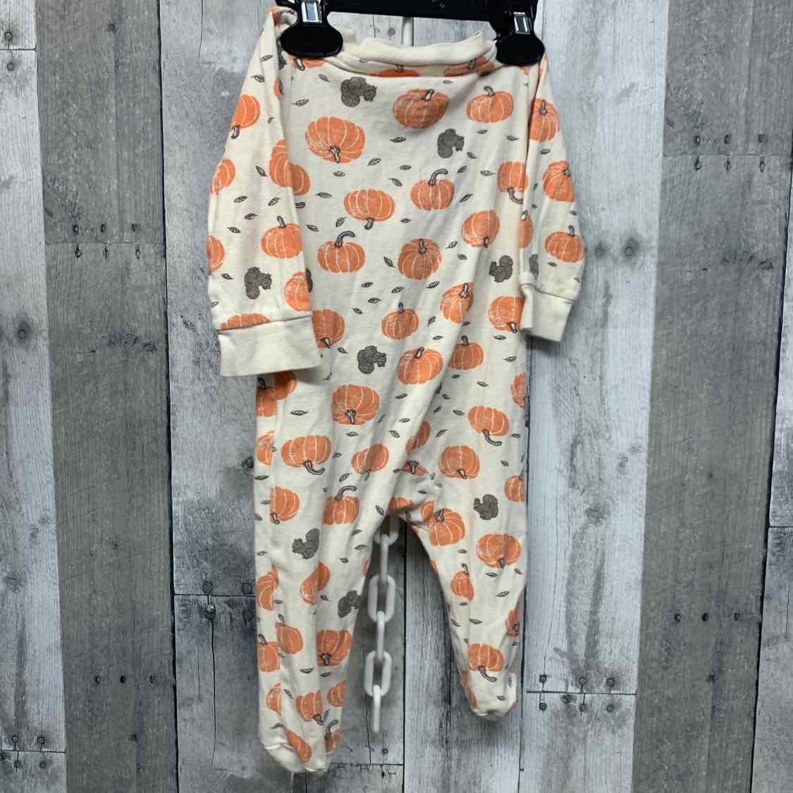 Size 9 Months Ivory Print Carter's Footy PJs