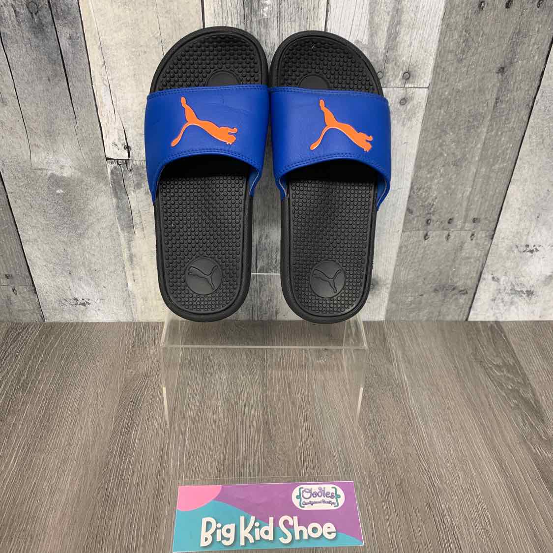Size 4 Blue/Black Puma Sandals