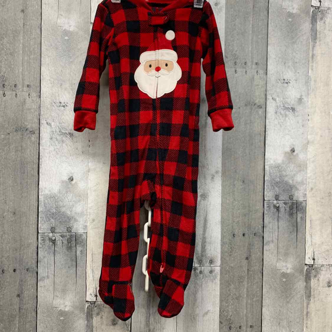 Size 3-6 Months Red Plaid Child of Mine Footy PJs