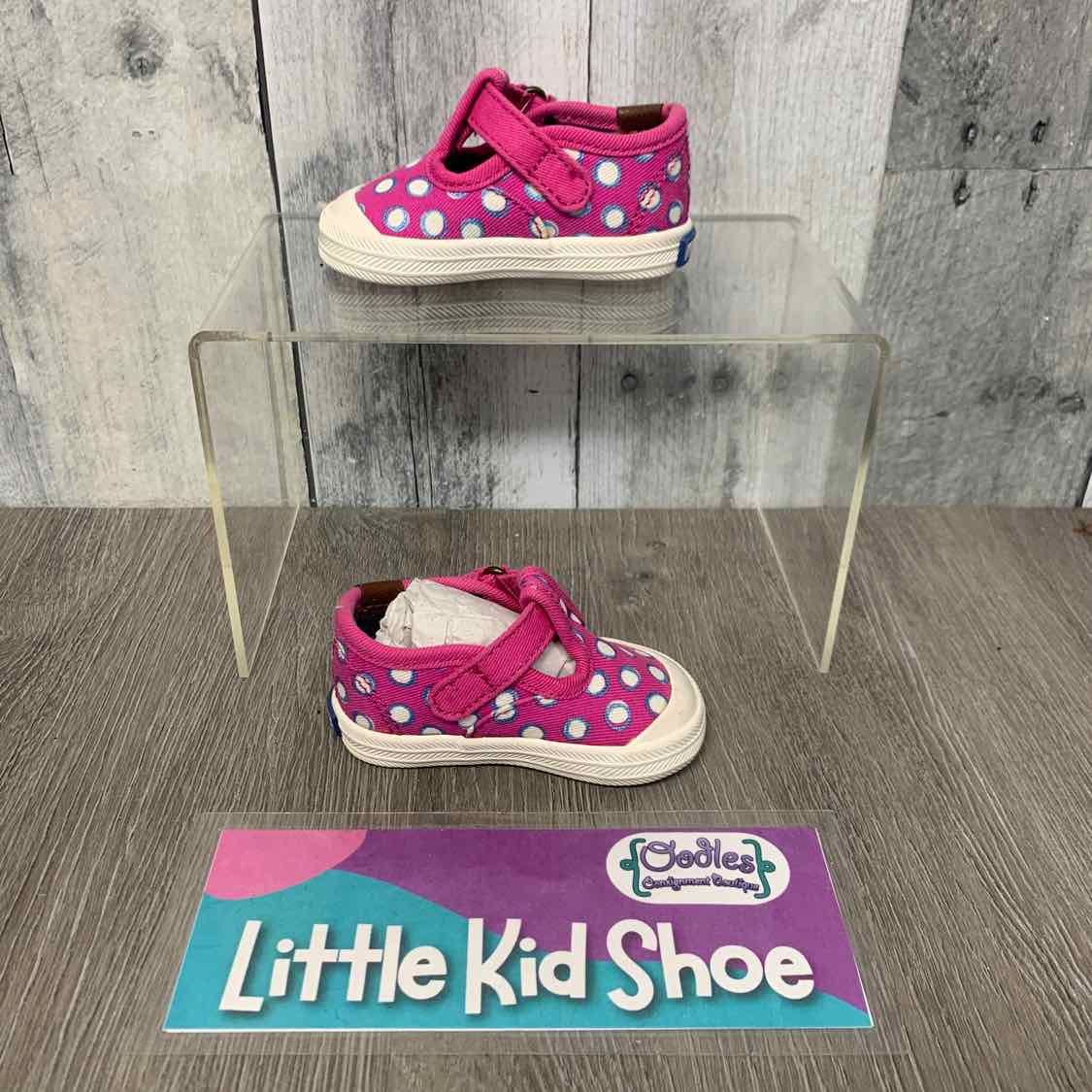 Size 1 Pink/White Keds Slip On Shoes