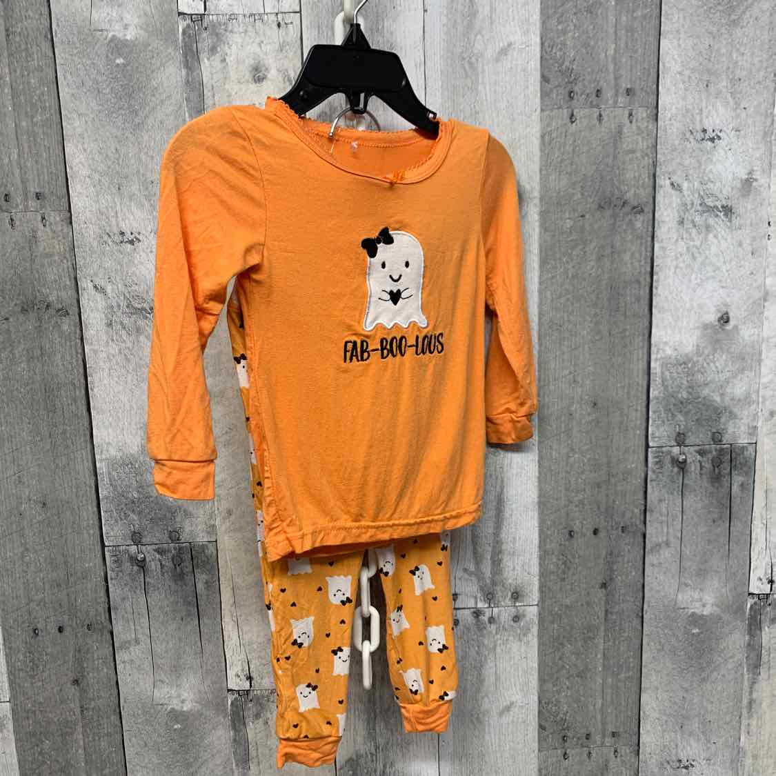Size 12 Months Orange/White Bamboo 2pc PJs