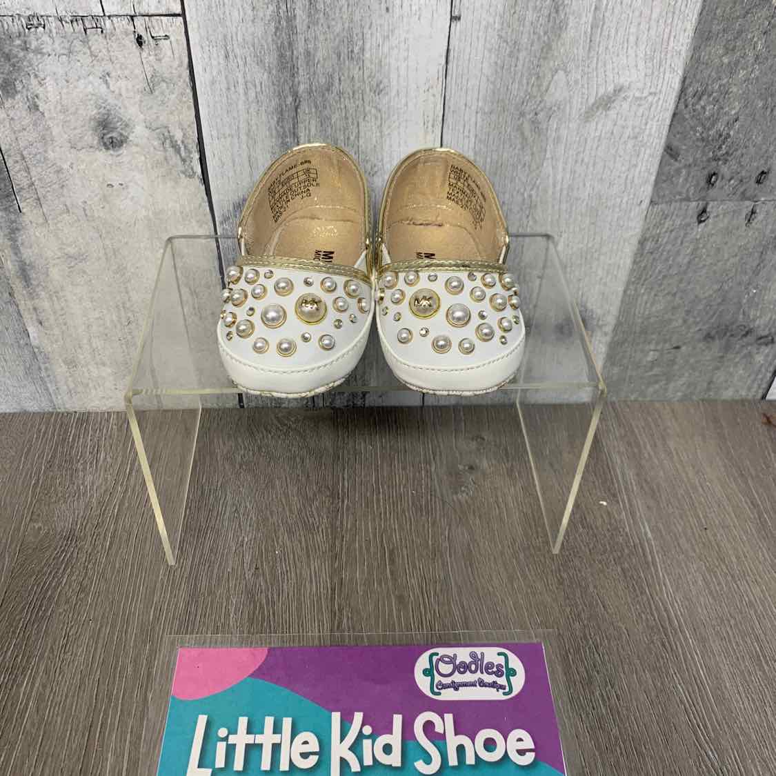 Size 2 White/Gold Michael Kors Slip On Shoes