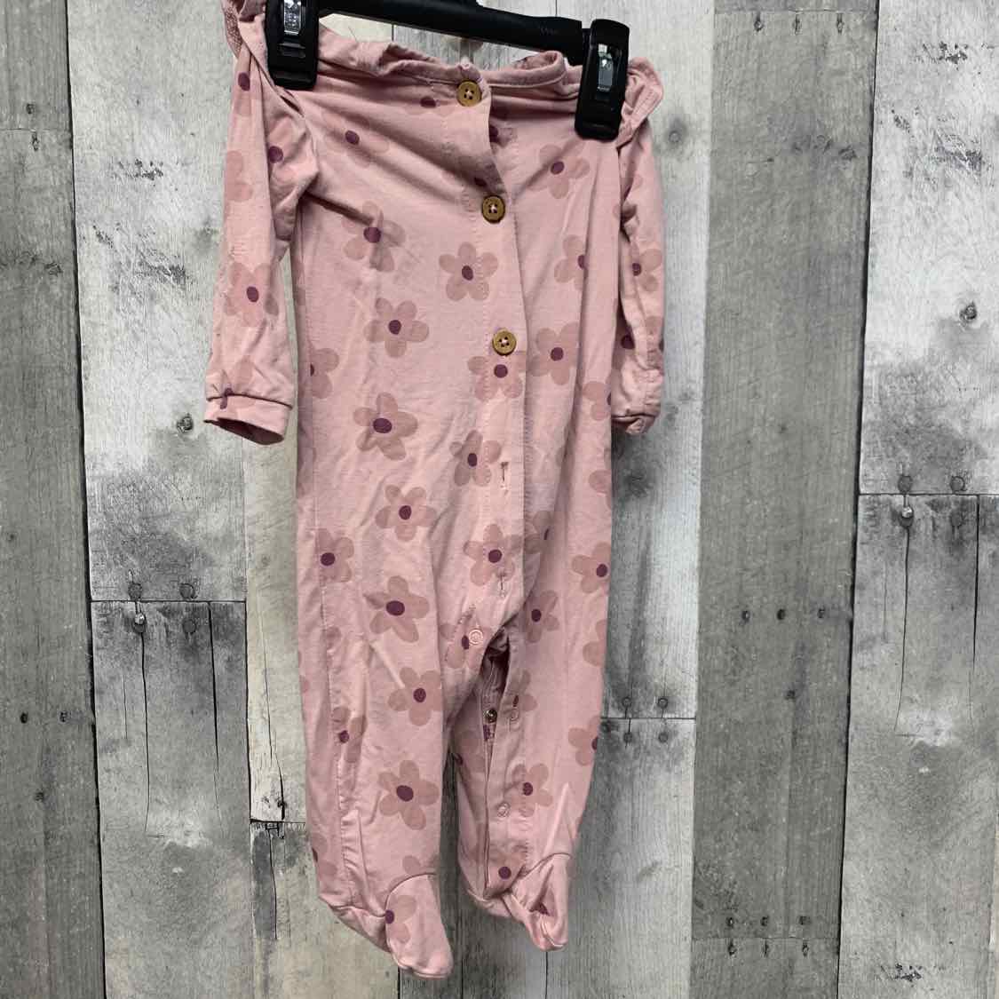 Size 0-3 Months Purple Floral Print B Brand Footy PJs