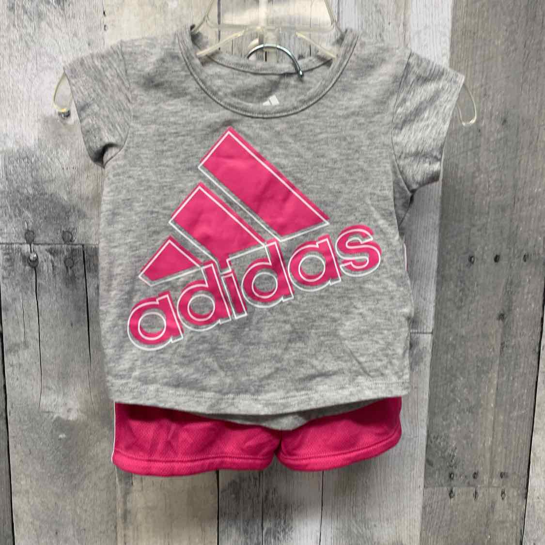 Size 6 Months Gray/Pink Sport Brand Shirt/Shorts