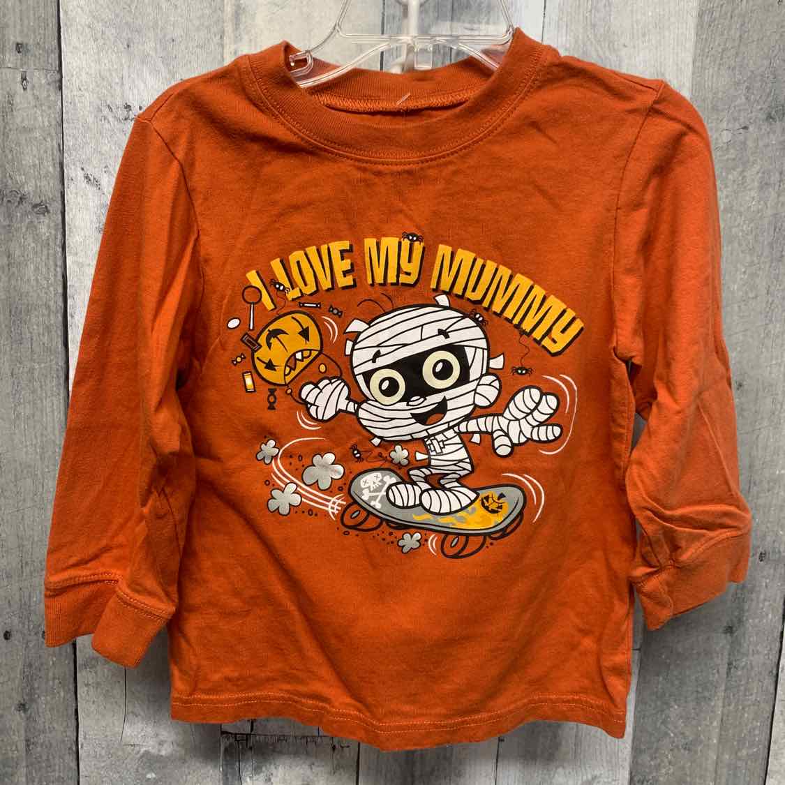 Size 3T Orange/White Children's Place Long Sleeve Shirt
