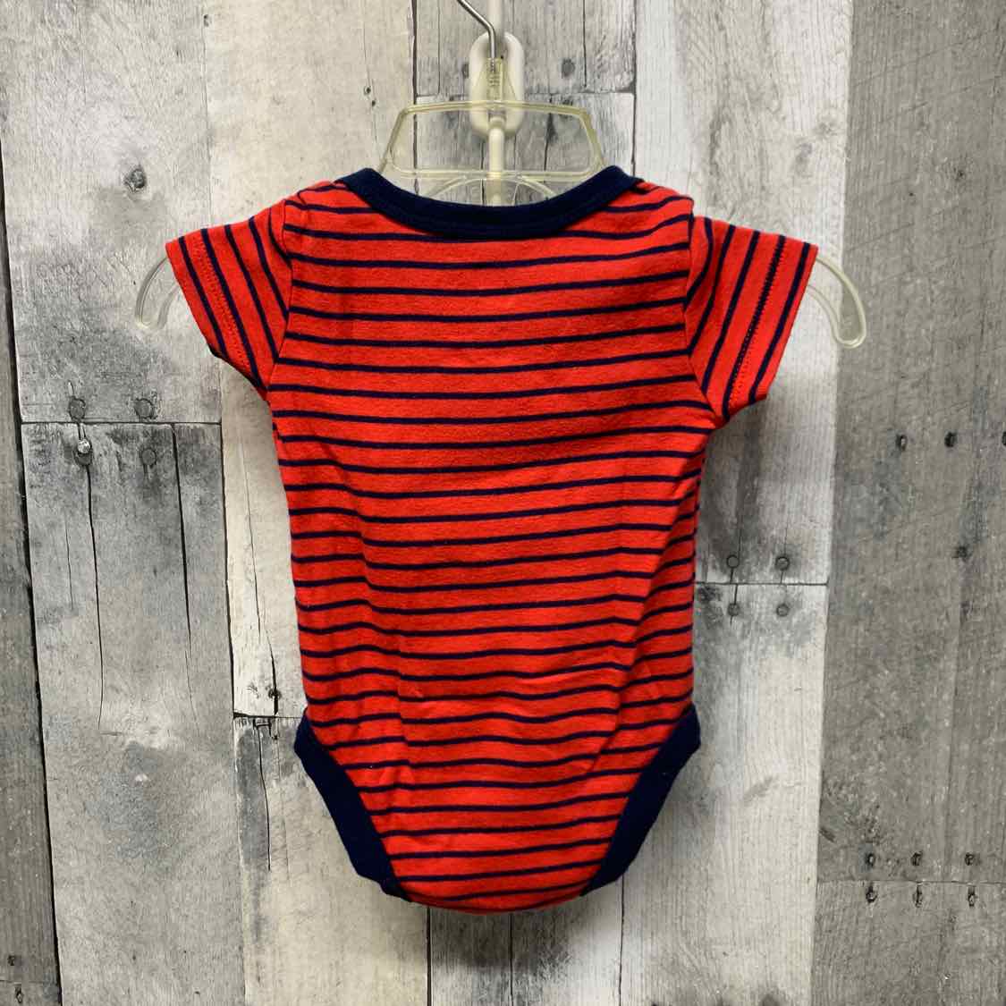 Size 6 Months Red/Navy Sport Brand Bodysuit - OodlesCB