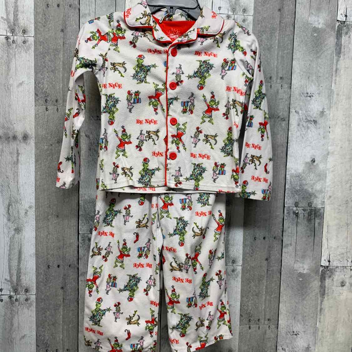 Size 5T White Print Mid Brand 2pc PJs