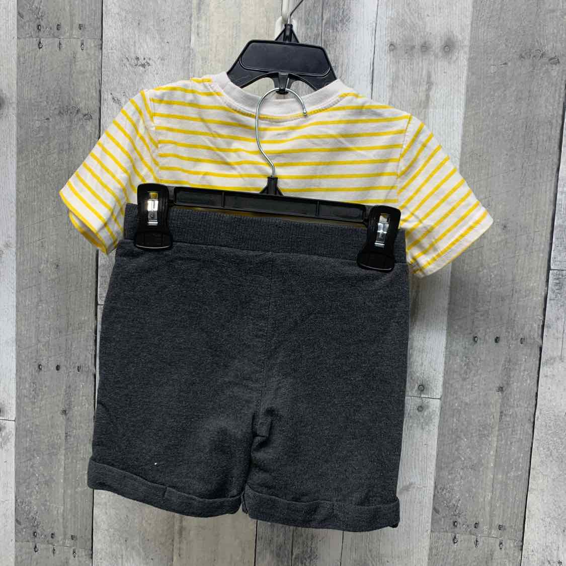 Size 24 Months Yellow/Gray Disney Shirt/Shorts