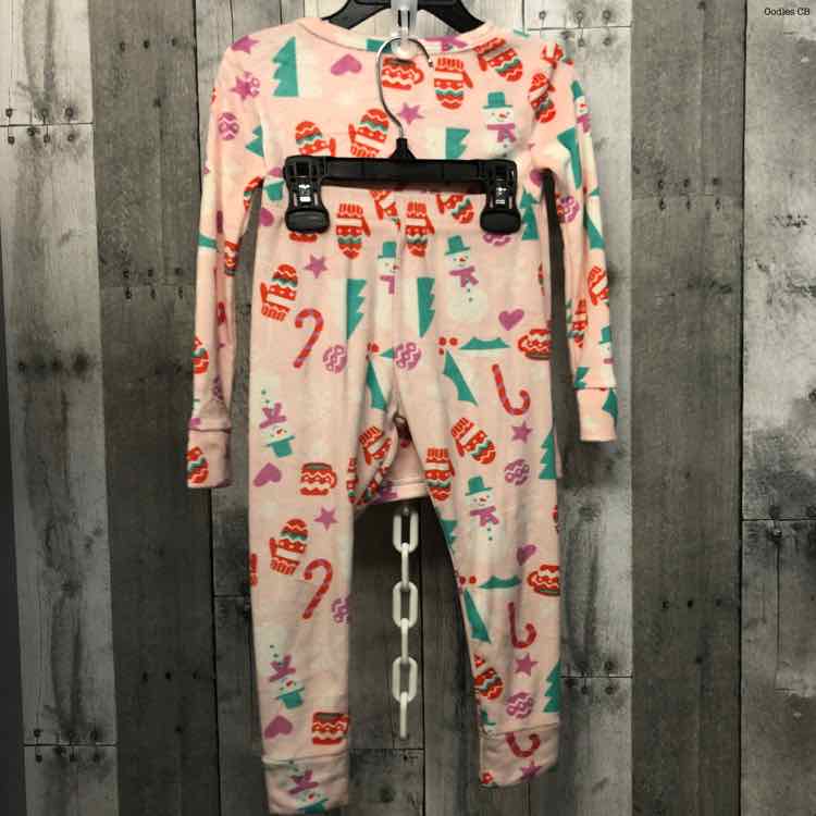 Size 3T Pink Print Cat & Jack 2pc PJs