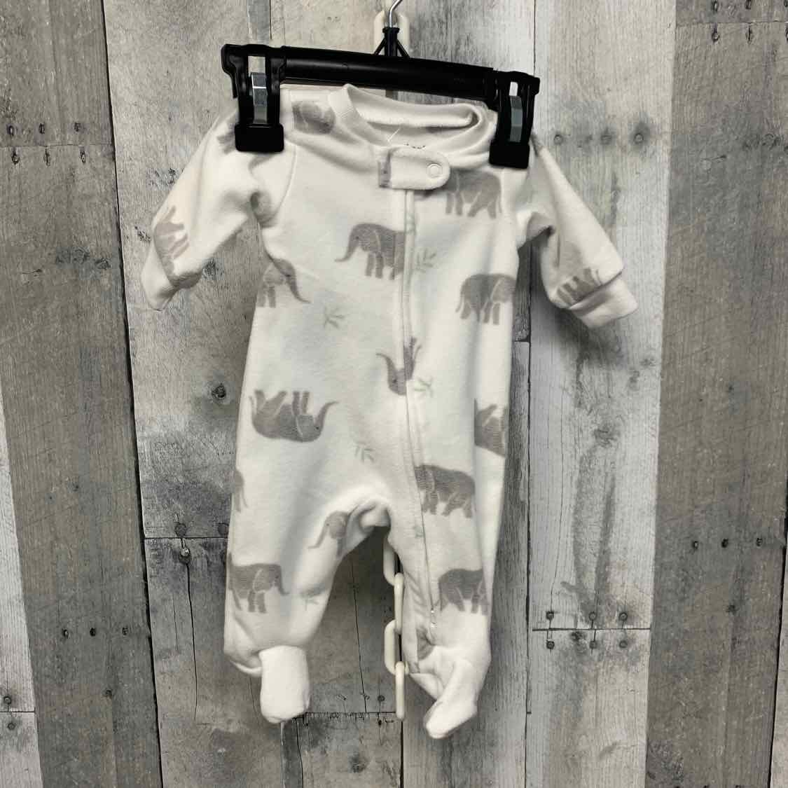 Size Preemie White/Gray Child of Mine Footy PJs