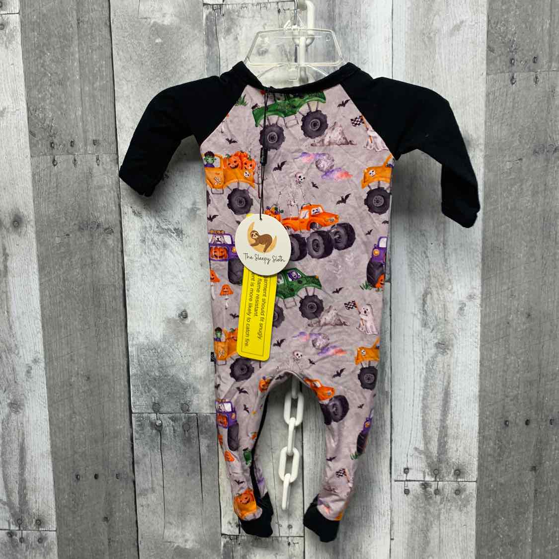 Size 0-3 Months Black/Gray Boutique Brand Romper