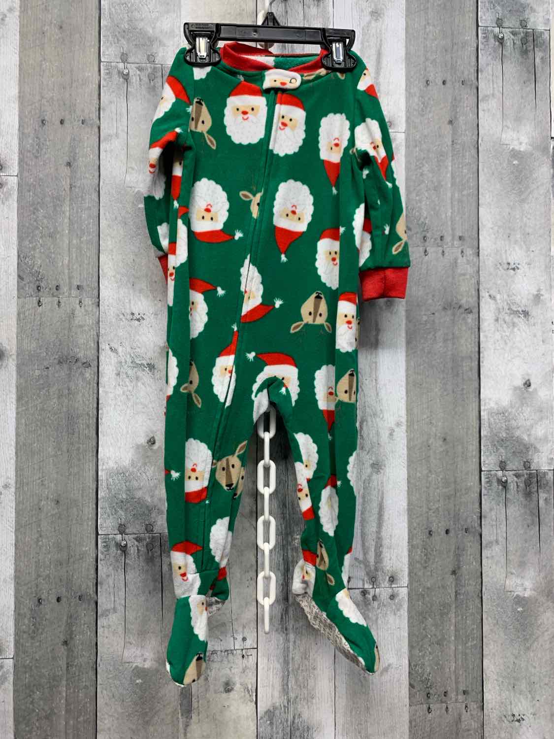 Size 18 Months Green Print Carter's Footy PJs