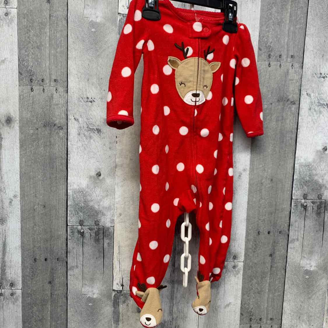 Size 9 Months Red Print Just One You Footy PJs