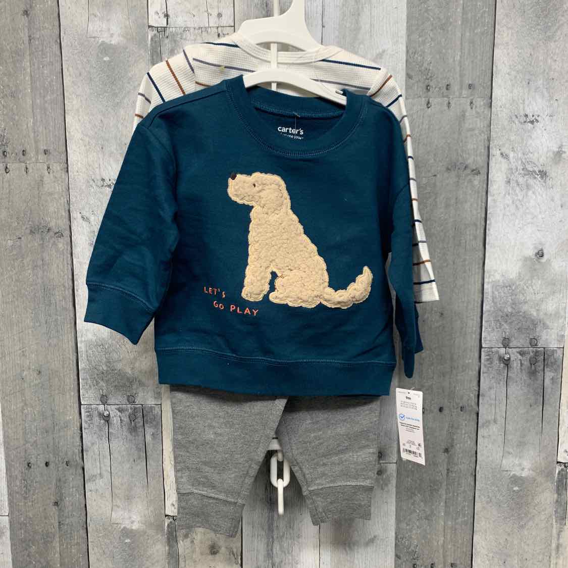 Size 9 Months Blue/White Just One You Shirt/Pants