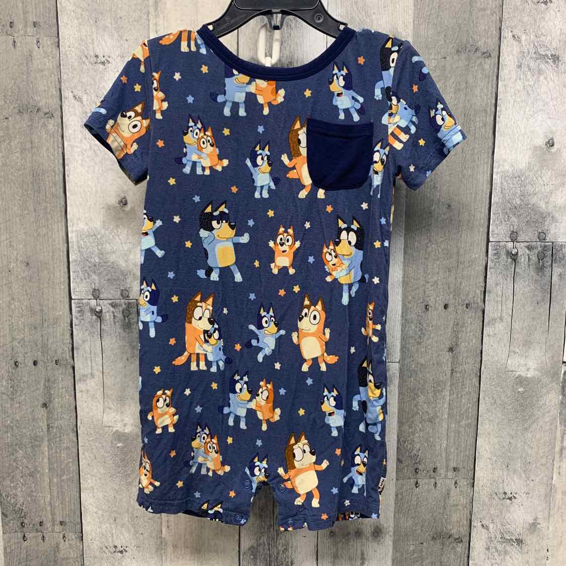 Size 2T Navy Print Little Sleepies Romper