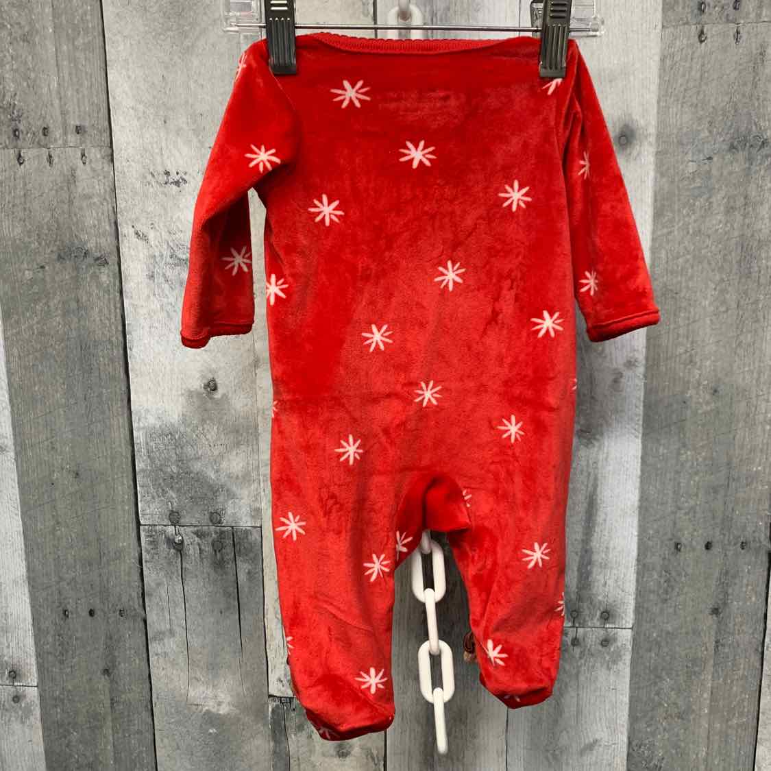Size Newborn Red/Brown Just One You Footy PJs