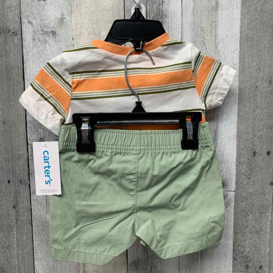 Size 6 Months Orange/Green Carter's Shirt/Shorts